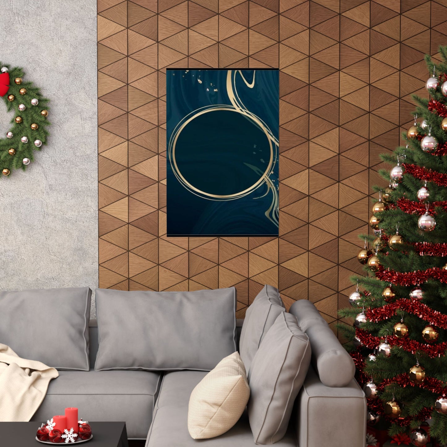 Gold Circle Marble Art Poster Matte Vertical Poster | Wall Art, Modern Minimal