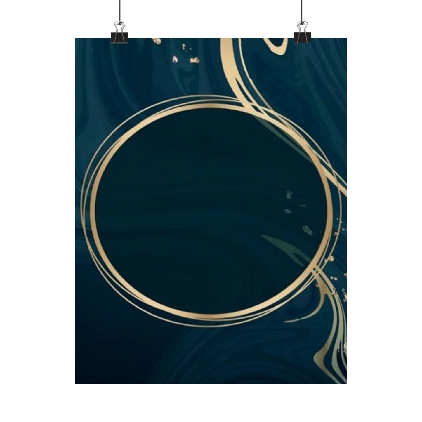 Gold Circle Marble Art Poster Matte Vertical Poster | Wall Art, Modern Minimal