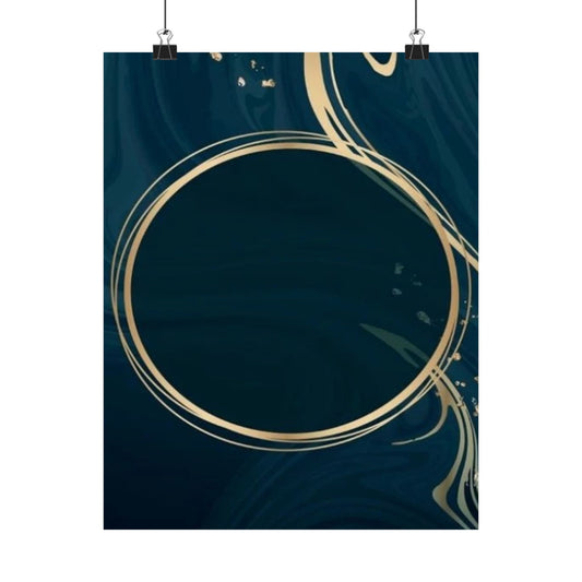 Gold Circle Marble Art Poster Matte Vertical Poster | Wall Art, Modern Minimal