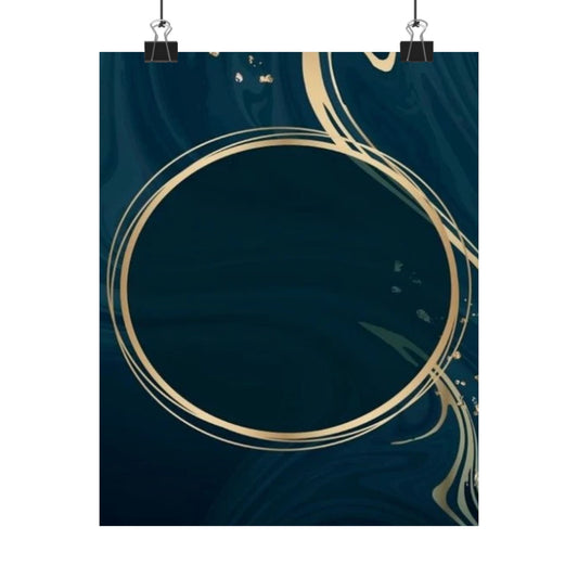 Gold Circle Marble Art Poster Matte Vertical Poster | Wall Art, Modern Minimal