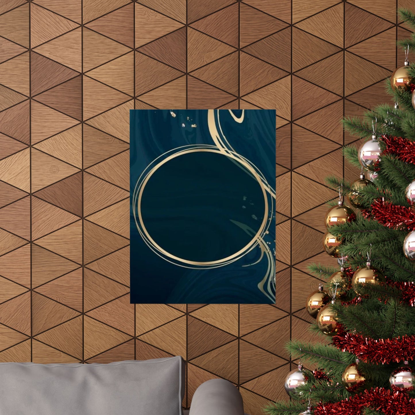 Gold Circle Marble Art Poster Matte Vertical Poster | Wall Art, Modern Minimal